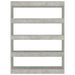 Book Cabinet Room Divider Concrete Grey 100x30x135 Cm Nooipn