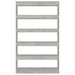 Book Cabinet Room Divider Concrete Grey 100x30x166 Cm Nooili