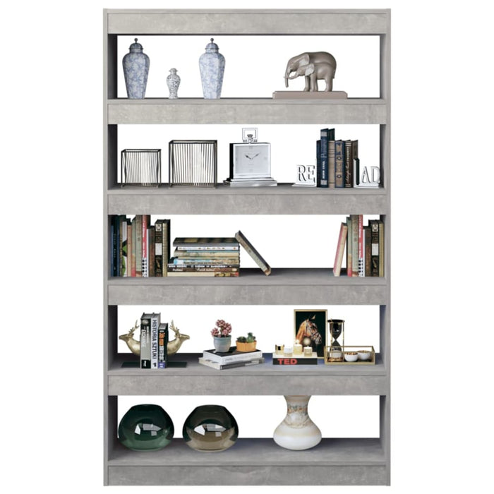 Book Cabinet Room Divider Concrete Grey 100x30x166 Cm Nooili