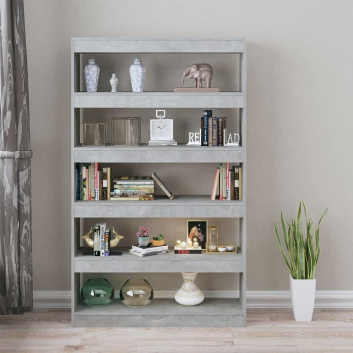 Book Cabinet Room Divider Concrete Grey 100x30x166 Cm Nooili