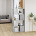 Book Cabinet Room Divider Concrete Grey 60x24x124.5 Cm