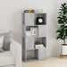 Book Cabinet Room Divider Concrete Grey 60x24x124.5 Cm