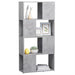 Book Cabinet Room Divider Concrete Grey 60x24x124.5 Cm