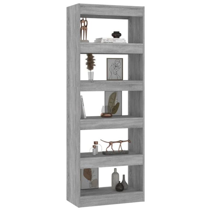 Book Cabinet Room Divider Concrete Grey 60x30x166 Cm