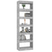 Book Cabinet Room Divider Concrete Grey 60x30x198 Cm Noolnl