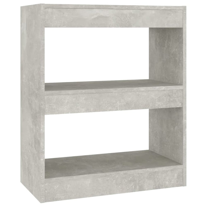 Book Cabinet Room Divider Concrete Grey 60x30x72 Cm Noolpb
