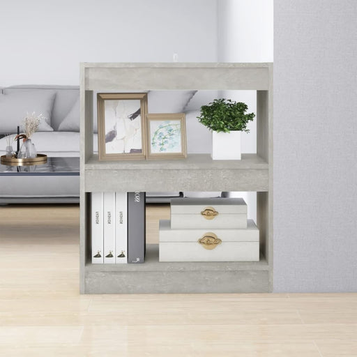 Book Cabinet Room Divider Concrete Grey 60x30x72 Cm Noolpb