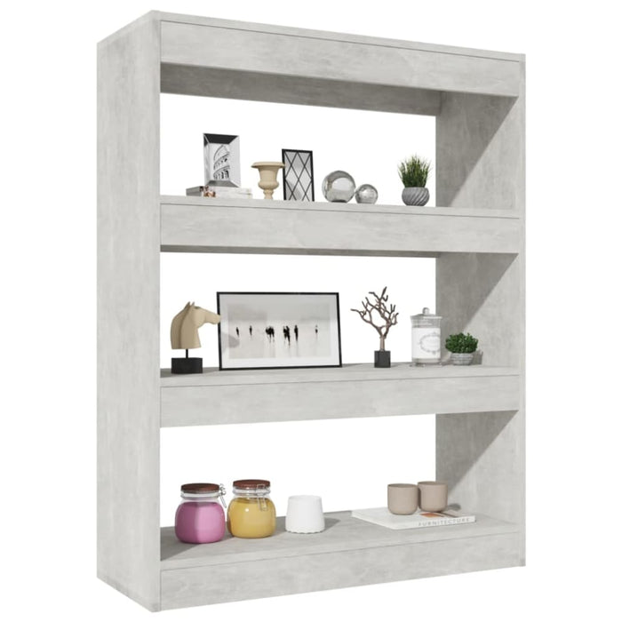 Book Cabinet Room Divider Concrete Grey 80x30x103 Cm