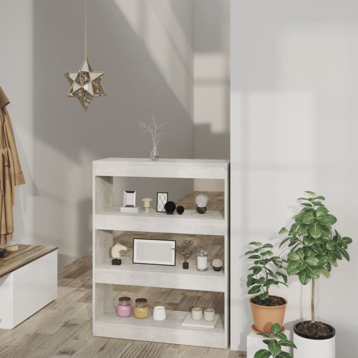 Book Cabinet Room Divider Concrete Grey 80x30x103 Cm