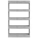 Book Cabinet Room Divider Concrete Grey 80x30x135 Cm