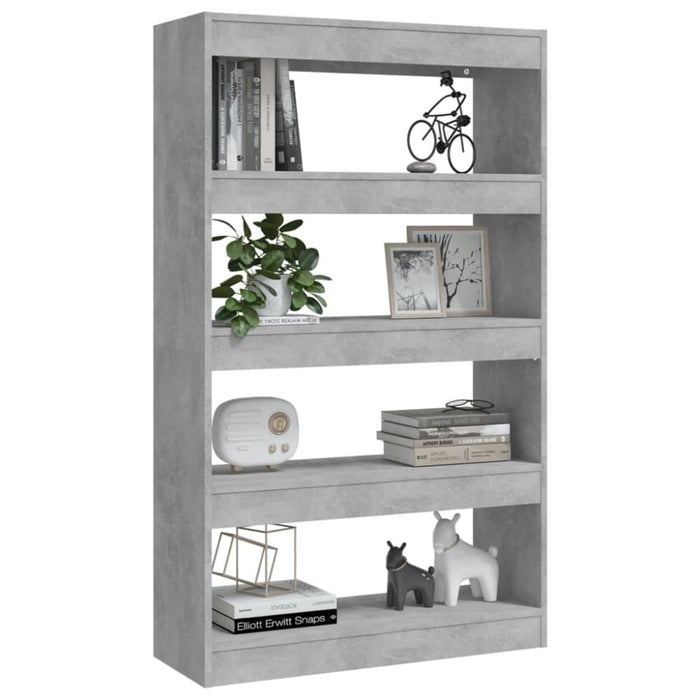 Book Cabinet Room Divider Concrete Grey 80x30x135 Cm