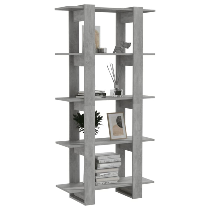 Book Cabinet Room Divider Concrete Grey 80x30x160 Cm