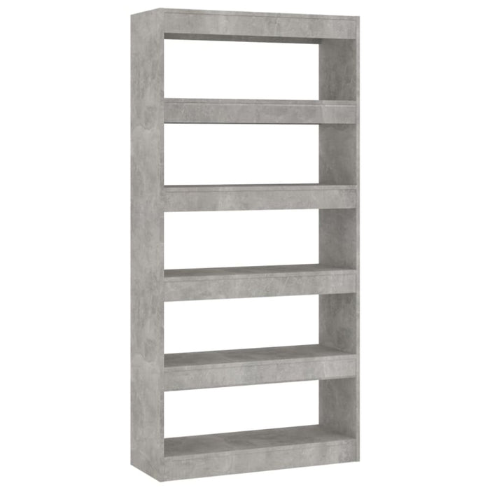 Book Cabinet Room Divider Concrete Grey 80x30x166 Cm