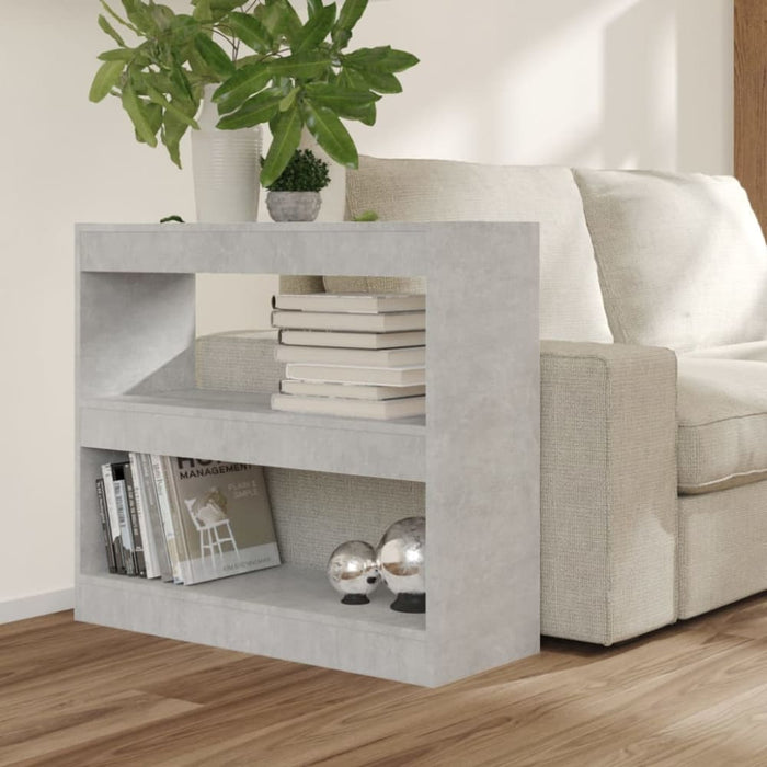 Book Cabinet Room Divider Concrete Grey 80x30x72 Cm Noolkp