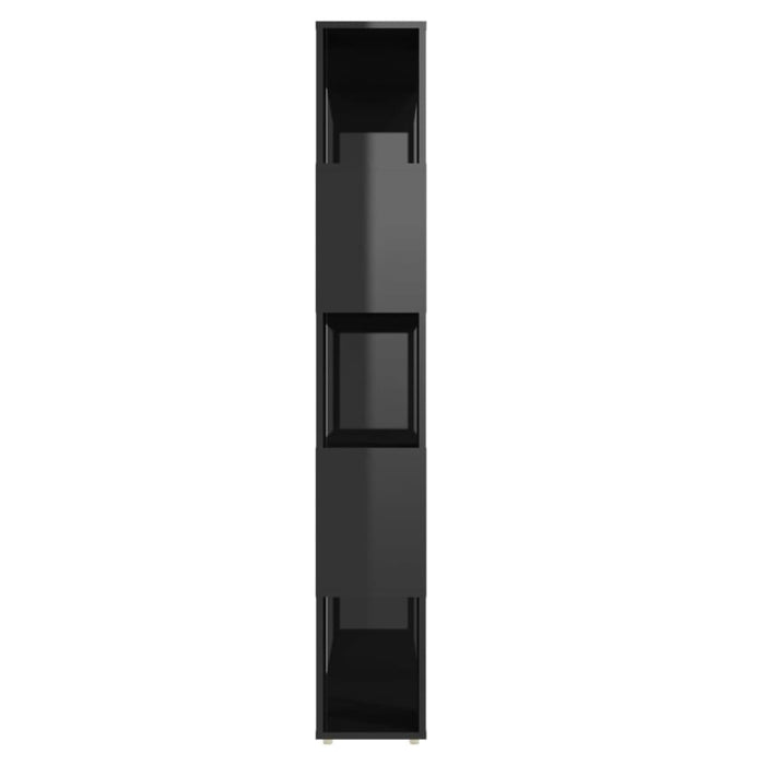 Book Cabinet Room Divider Glossy Look Black 80x24x155 Cm