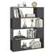 Book Cabinet Room Divider Glossy Look Grey 100x24x124 Cm