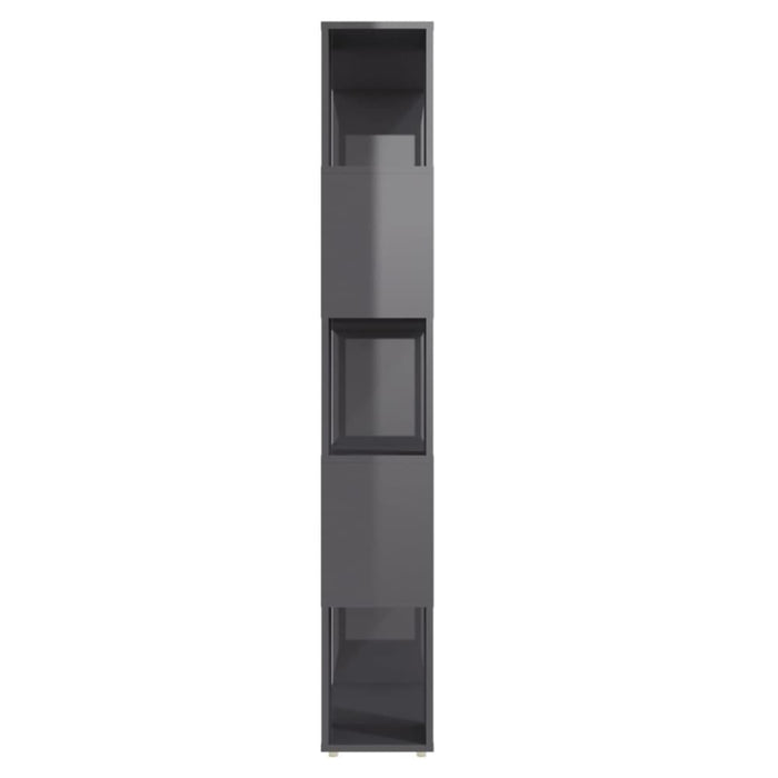 Book Cabinet Room Divider Glossy Look Grey 80x24x155 Cm