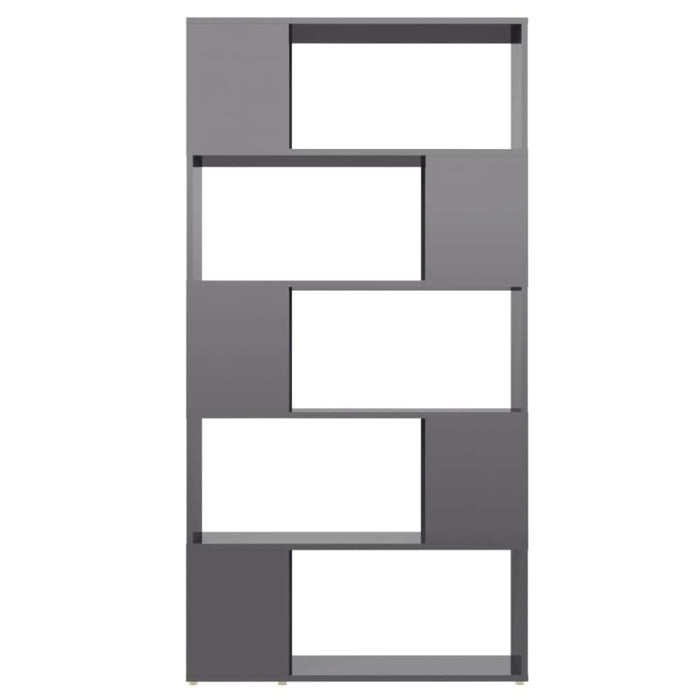 Book Cabinet Room Divider Glossy Look Grey 80x24x155 Cm