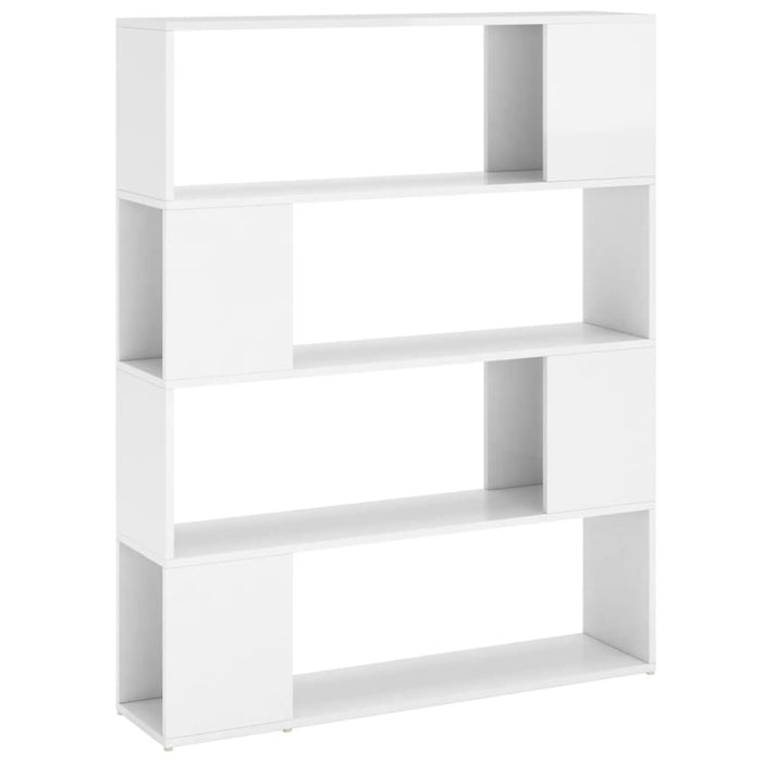 Book Cabinet Room Divider Glossy Look White 100x24x124 Cm