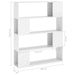 Book Cabinet Room Divider Glossy Look White 100x24x124 Cm