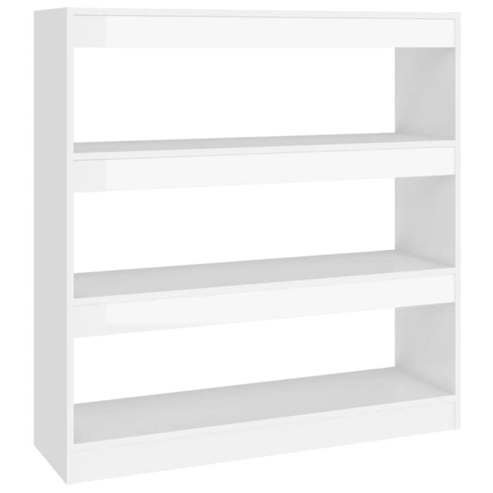Book Cabinet Room Divider Glossy Look White 100x30x103 Cm