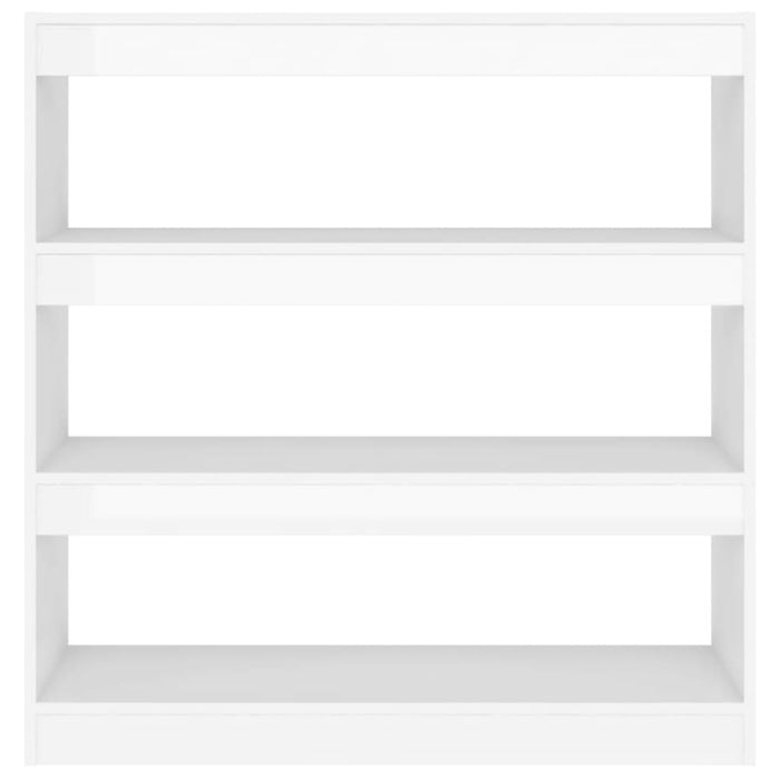 Book Cabinet Room Divider Glossy Look White 100x30x103 Cm