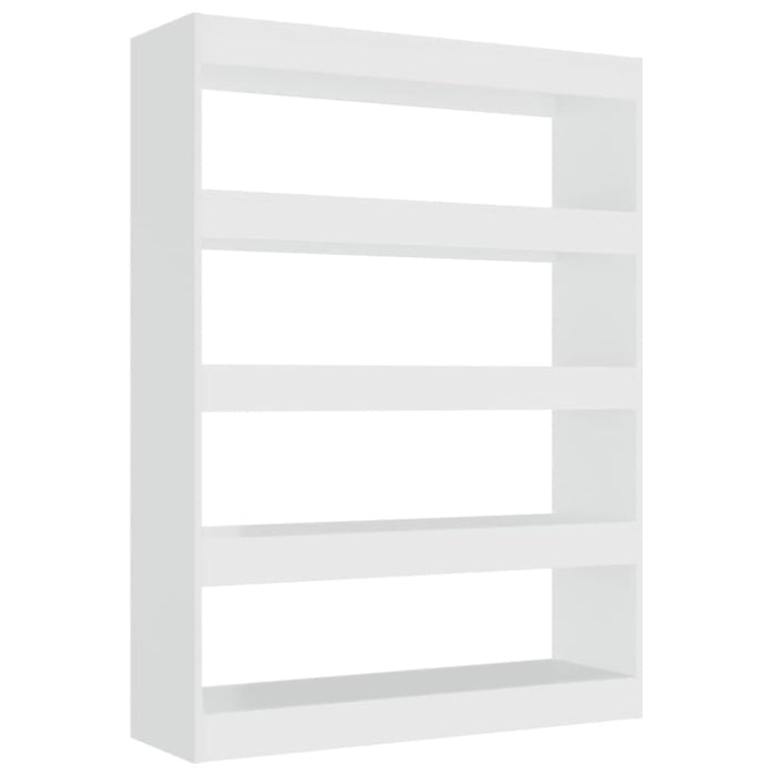 Book Cabinet Room Divider Glossy Look White 100x30x135 Cm