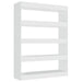 Book Cabinet Room Divider Glossy Look White 100x30x135 Cm