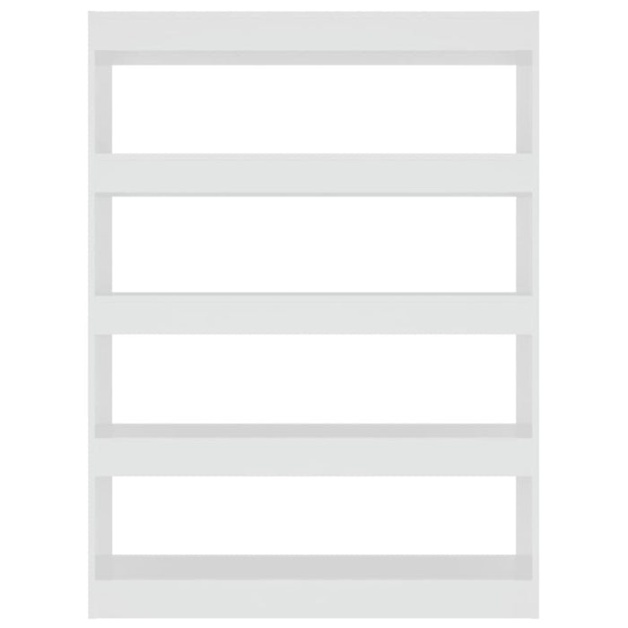 Book Cabinet Room Divider Glossy Look White 100x30x135 Cm