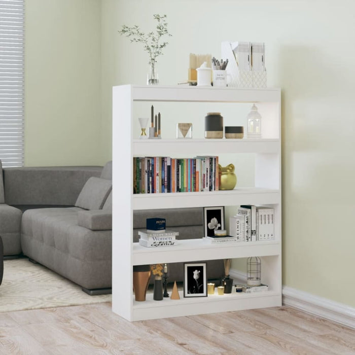 Book Cabinet Room Divider Glossy Look White 100x30x135 Cm