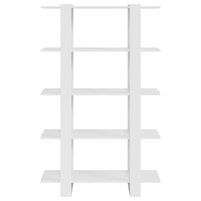 Book Cabinet Room Divider Glossy Look White 100x30x160 Cm