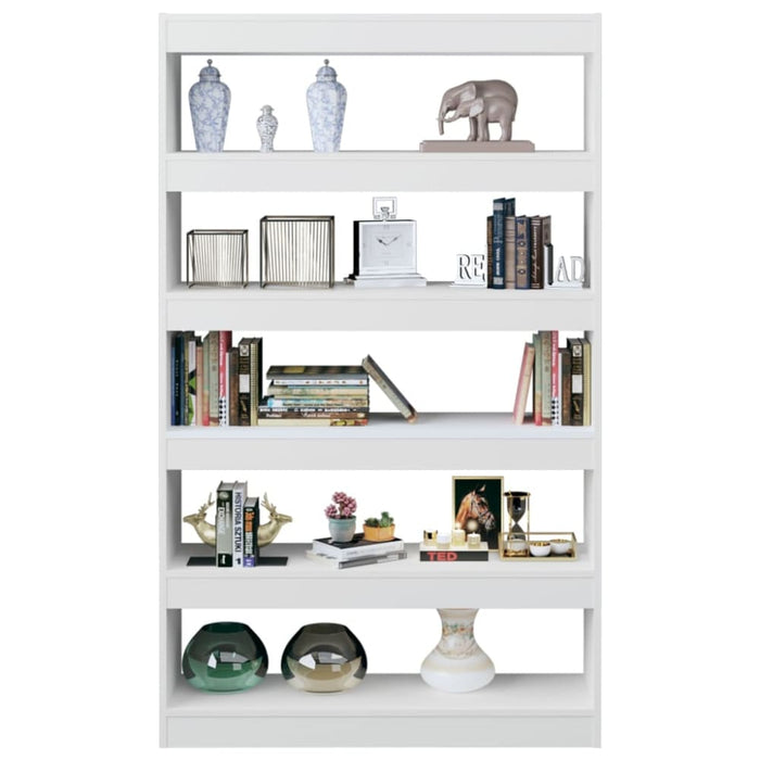 Book Cabinet Room Divider Glossy Look White 100x30x166 Cm