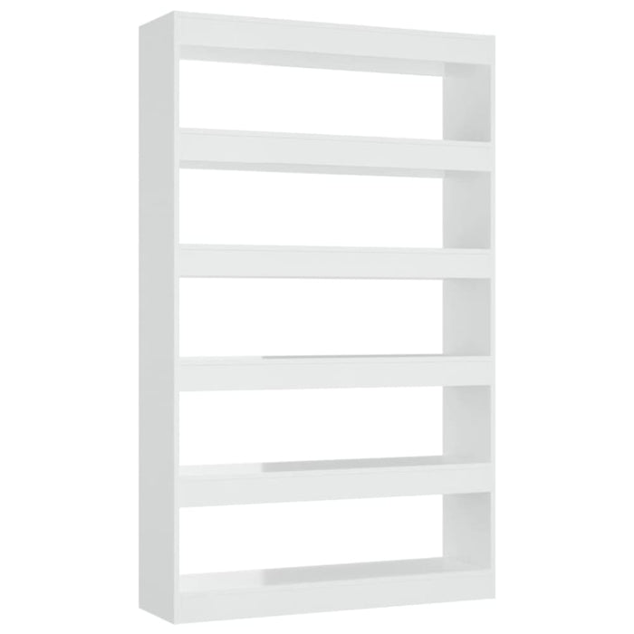 Book Cabinet Room Divider Glossy Look White 100x30x166 Cm