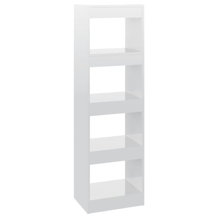 Book Cabinet Room Divider Glossy Look White 40x30x135 Cm