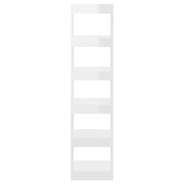 Book Cabinet Room Divider Glossy Look White 40x30x166 Cm