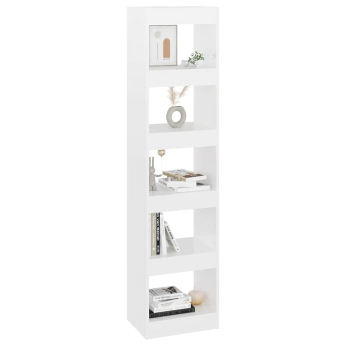 Book Cabinet Room Divider Glossy Look White 40x30x166 Cm