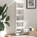 Book Cabinet Room Divider Glossy Look White 40x30x166 Cm