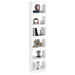 Book Cabinet Room Divider Glossy Look White 40x30x198 Cm