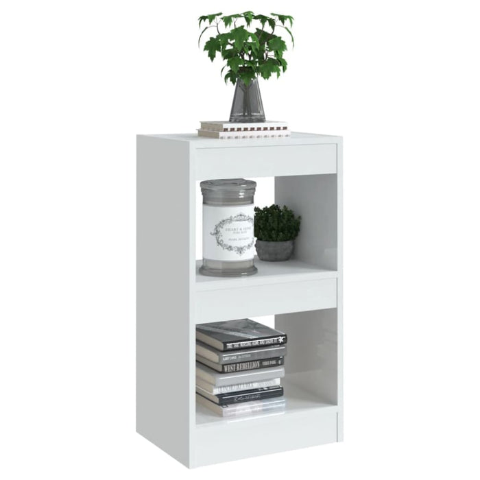 Book Cabinet Room Divider Glossy Look White 40x30x72 Cm