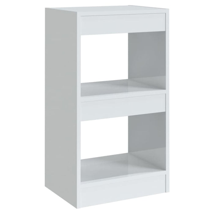 Book Cabinet Room Divider Glossy Look White 40x30x72 Cm