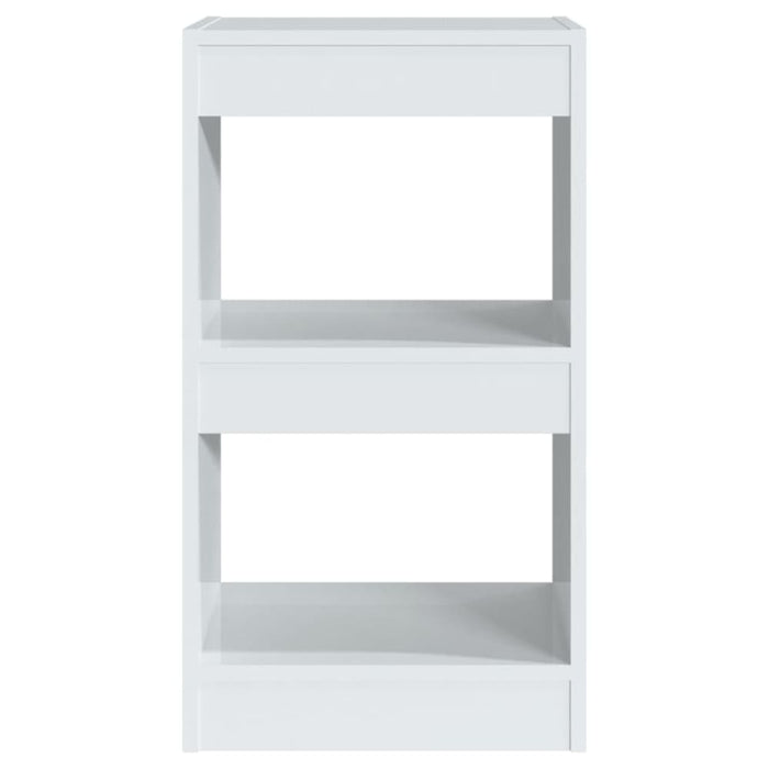 Book Cabinet Room Divider Glossy Look White 40x30x72 Cm