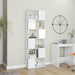 Book Cabinet Room Divider Glossy Look White 60x24x186 Cm