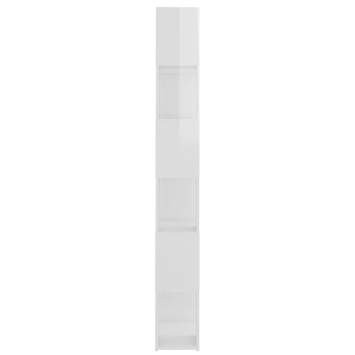 Book Cabinet Room Divider Glossy Look White 60x24x186 Cm