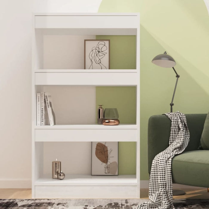 Book Cabinet Room Divider Glossy Look White 60x30x103 Cm
