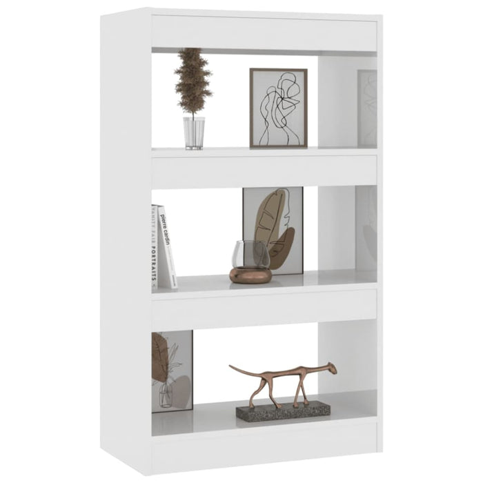 Book Cabinet Room Divider Glossy Look White 60x30x103 Cm
