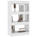 Book Cabinet Room Divider Glossy Look White 60x30x103 Cm