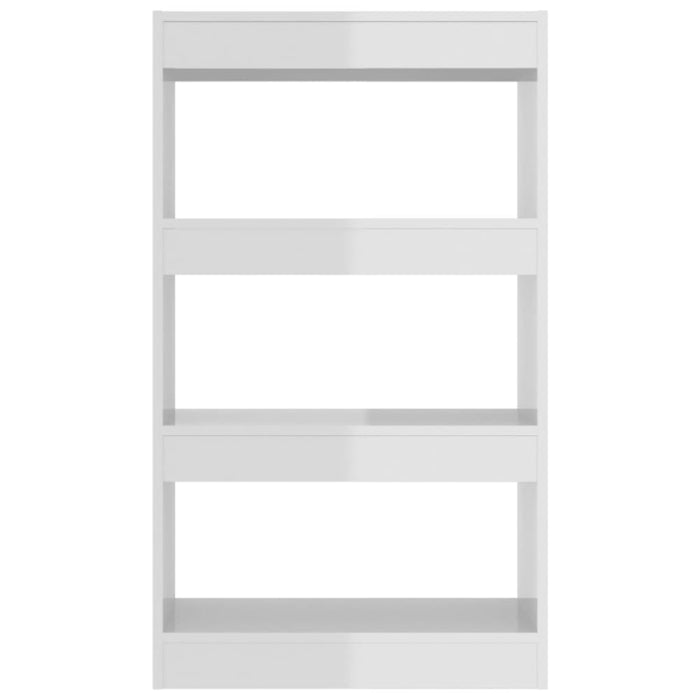 Book Cabinet Room Divider Glossy Look White 60x30x103 Cm
