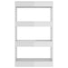 Book Cabinet Room Divider Glossy Look White 60x30x103 Cm