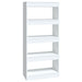 Book Cabinet Room Divider Glossy Look White 60x30x135 Cm