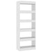 Book Cabinet Room Divider Glossy Look White 60x30x166 Cm
